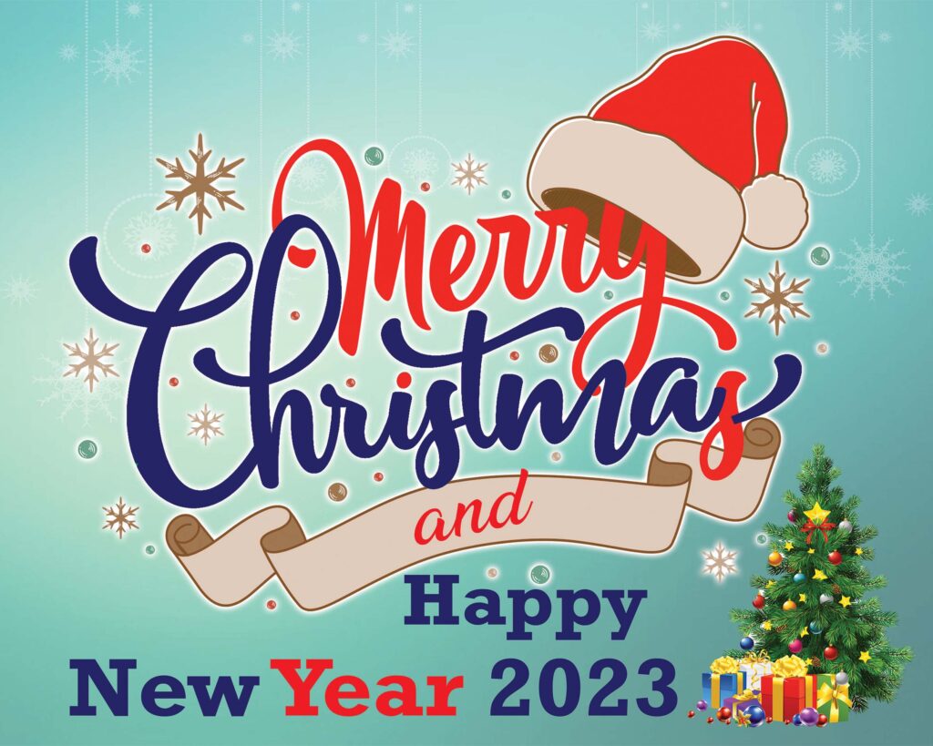 Marry Christmass & Happy New Year 2023 Banner design in Nepali